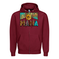 Burgundy mama sunflower junkie Zipper Hoodie - Zillion Design Studio