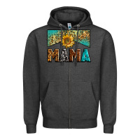 Charcoal Heather mama sunflower junkie Zipper Hoodie - Zillion Design Studio