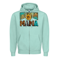 Seafoam mama sunflower junkie Zipper Hoodie - Zillion Design Studio