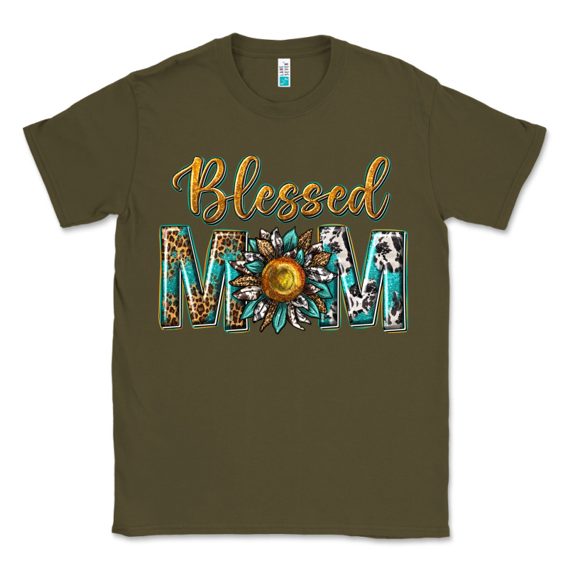 Western Blessed Mom With Sunflower Classic Tee by texasbilliewilder | Teevron