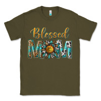 Army Green western blessed mom with sunflower Classic Tee - texasbilliewilder