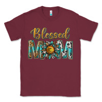 Burgundy western blessed mom with sunflower Classic Tee - texasbilliewilder
