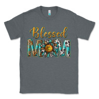 Charcoal Heather western blessed mom with sunflower Classic Tee - texasbilliewilder