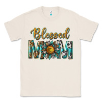 Natural western blessed mom with sunflower Classic Tee - texasbilliewilder