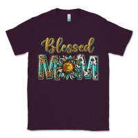 Plum western blessed mom with sunflower Classic Tee - texasbilliewilder