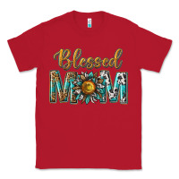 Red western blessed mom with sunflower Classic Tee - texasbilliewilder
