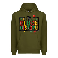 Army Green i'm black history Premium Hoodie - MaliasSmallBusiness