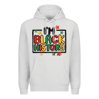 Dove Grey i'm black history Premium Hoodie - MaliasSmallBusiness