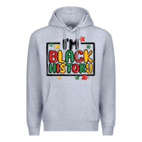 Heather Grey i'm black history Premium Hoodie - MaliasSmallBusiness