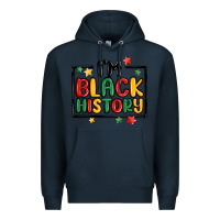 Navy i'm black history Premium Hoodie - MaliasSmallBusiness