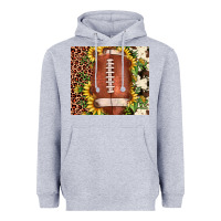 Heather Grey football leopard cowhide sunflower Heavyweight Hoodie - JahusDesignShop