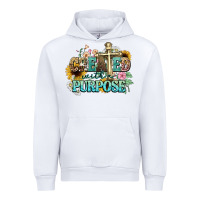 White created with a purpose Urban Hoodie - NancyCooperArtShop