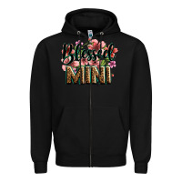 Black flowers blessed mini Zipper Hoodie - Zillion Design Studio