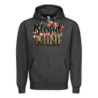 Charcoal Heather flowers blessed mini Zipper Hoodie - Zillion Design Studio