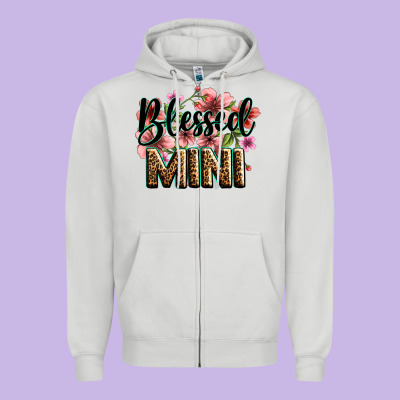 Flowers Blessed Mini Zipper Hoodie Designed By Zillion Design Studio