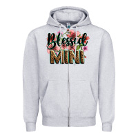 Heather Grey flowers blessed mini Zipper Hoodie - Zillion Design Studio