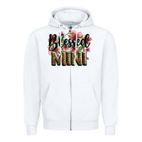 White flowers blessed mini Zipper Hoodie - Zillion Design Studio