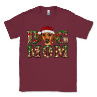 Burgundy christmas dog mom dachshund Classic Tee - RanaPortraitStore