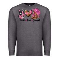 Charcoal Heather peace love  cowgirl Premium Sweatshirt - AdoDesignShop