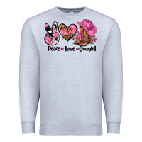 Heather Grey peace love  cowgirl Premium Sweatshirt - AdoDesignShop