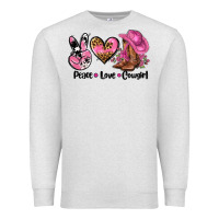 Oatmeal Heather peace love  cowgirl Premium Sweatshirt - AdoDesignShop