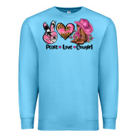 Ocean Blue peace love  cowgirl Premium Sweatshirt - AdoDesignShop