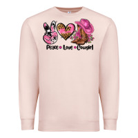 Pale Pink peace love  cowgirl Premium Sweatshirt - AdoDesignShop