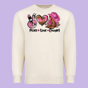 Peace Love  Cowgirl Premium Sweatshirt Designed By Adodesignshop