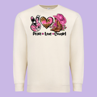 Peace Love  Cowgirl Premium Sweatshirt Designed By Adodesignshop