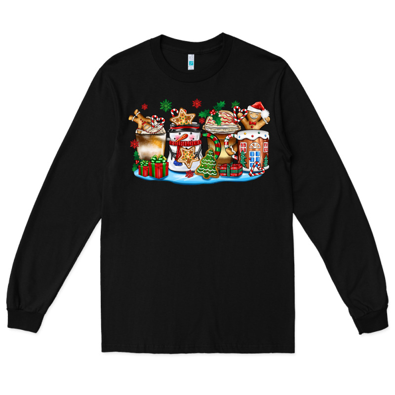 Christmas Cookie Coffee Cups Long Sleeve Tee by Zillion Design Studio | Teevron