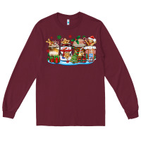 Burgundy christmas cookie coffee cups Long Sleeve Tee - Zillion Design Studio