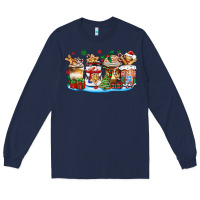 Navy christmas cookie coffee cups Long Sleeve Tee - Zillion Design Studio