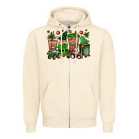 Sandshell christmas tractor coffee cups Zipper Hoodie - texasbilliewilder