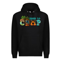 Black born to camp with guitar Premium Hoodie - AdoDesignShop