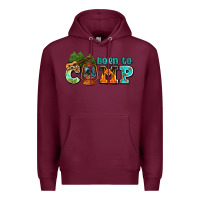 Burgundy born to camp with guitar Premium Hoodie - AdoDesignShop