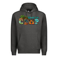 Charcoal Heather born to camp with guitar Premium Hoodie - AdoDesignShop