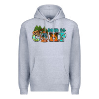 Heather Grey born to camp with guitar Premium Hoodie - AdoDesignShop
