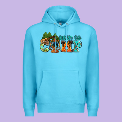 Born To Camp With Guitar Premium Hoodie Designed By Adodesignshop