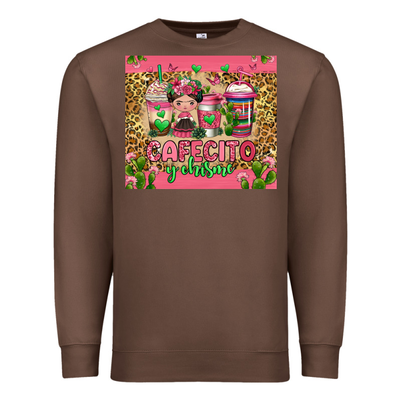 Cafecito Y Chisme Coffee Cups Premium Sweatshirt by Jasminsmagicworld | Teevron