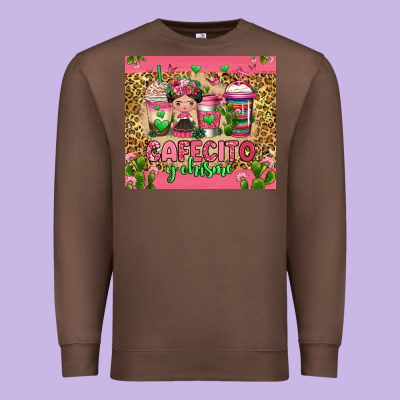 Cafecito Y Chisme Coffee Cups Premium Sweatshirt Designed By Jasminsmagicworld