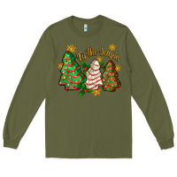 Army Green tis the season christmas cake Long Sleeve Tee - Zillion Design Studio