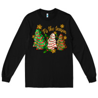 Black tis the season christmas cake Long Sleeve Tee - Zillion Design Studio