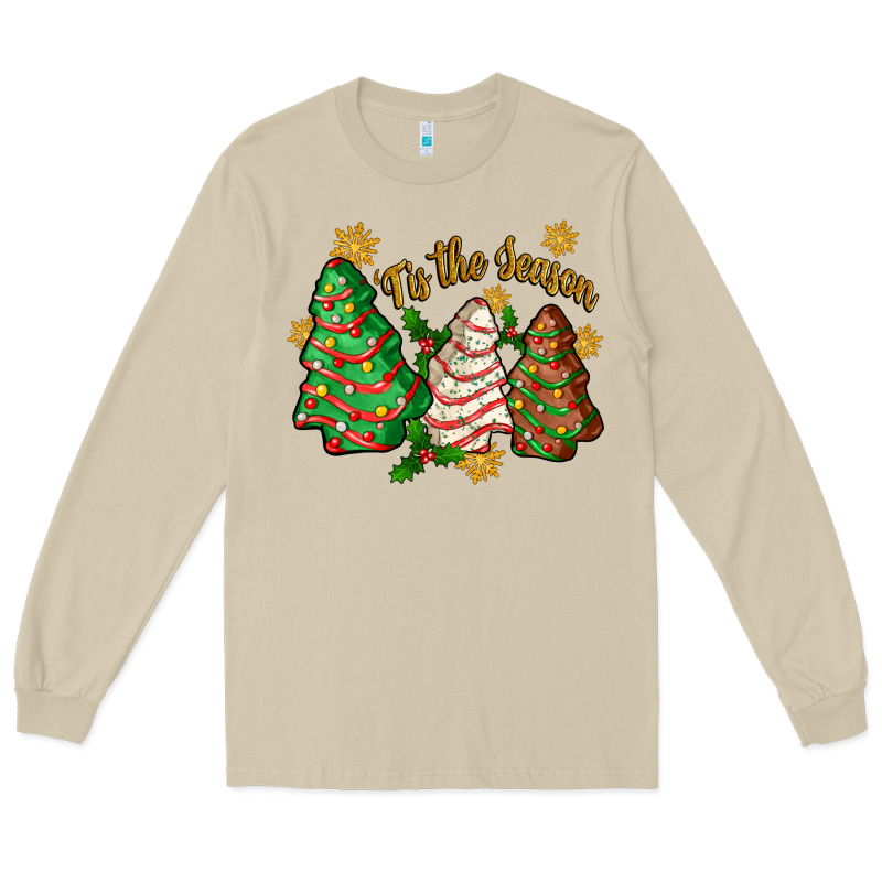 Tis The Season Christmas Cake Long Sleeve Tee by Zillion Design Studio | Teevron
