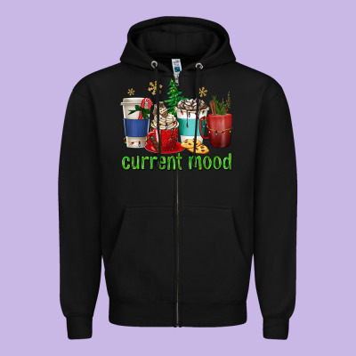 Coffee Cups Current Mood Zipper Hoodie Designed By Texasbilliewilder