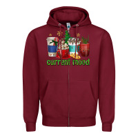 Burgundy coffee cups current mood Zipper Hoodie - texasbilliewilder