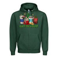 Sports Green coffee cups current mood Zipper Hoodie - texasbilliewilder