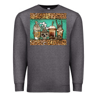 Charcoal Heather skeleton coffee cups Premium Sweatshirt - Jasminsmagicworld