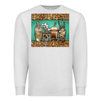 Oatmeal Heather skeleton coffee cups Premium Sweatshirt - Jasminsmagicworld