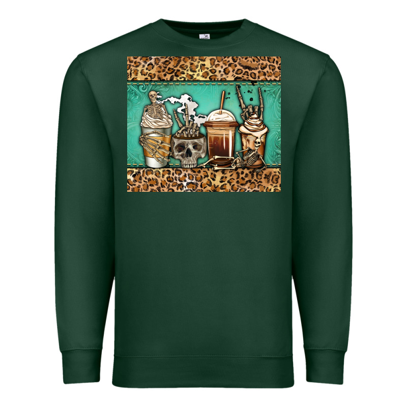 Skeleton Coffee Cups Premium Sweatshirt by Jasminsmagicworld | Teevron