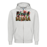 Flowers Blessed Mama Zipper Hoodie | Teevron